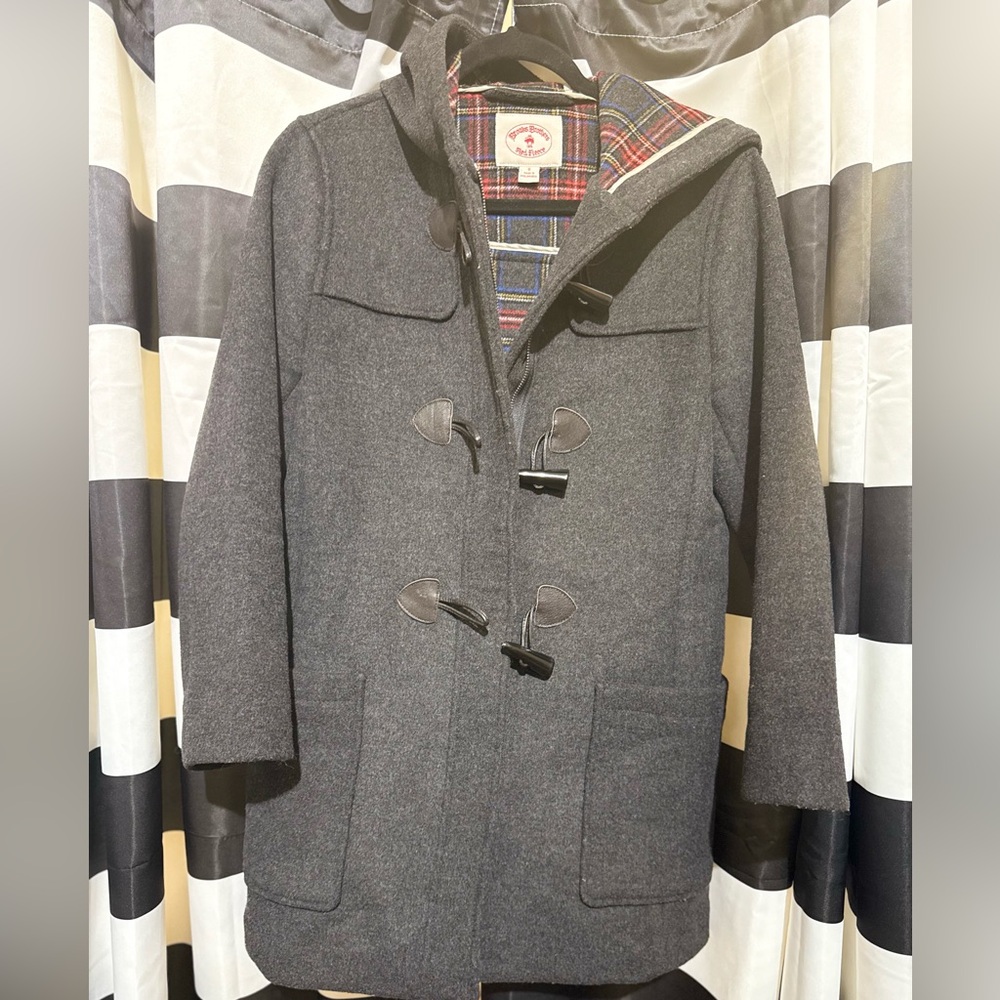 Brooks Brothers Charcoal Pea Coat with Toggle Fastenings